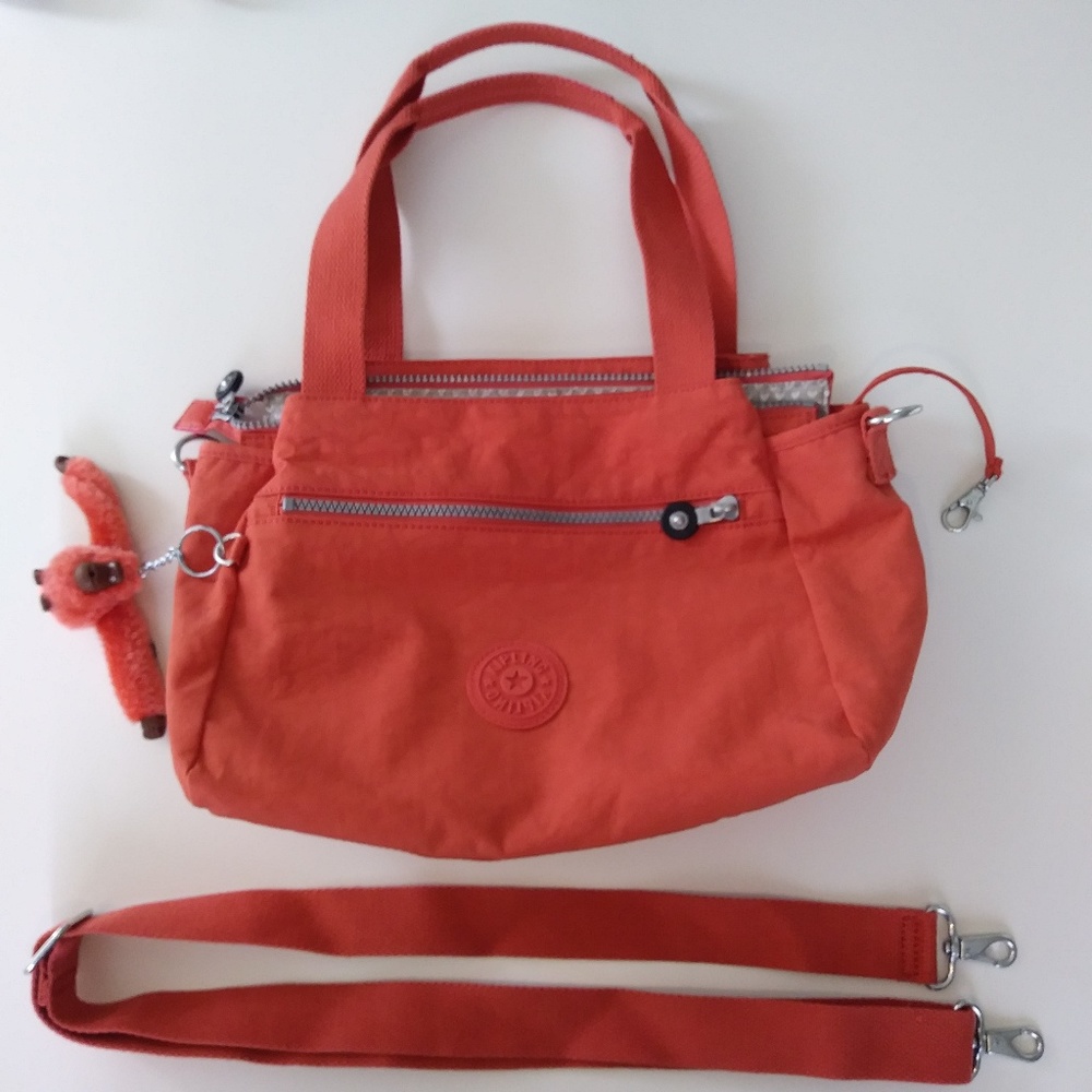 Kipling Happy Red Orange Hand Bag Purse Shoulder